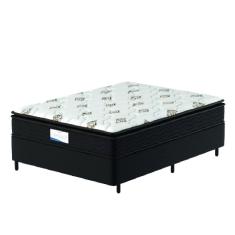 Cama Box Colchão Casal Molas Ensacadas Granville Pillow Top 138x188x66cm Marrom / Branco Probel - Suporta até 110kg por Pessoa