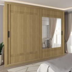 Guarda-Roupa Casal Sunderland 2 Portas 4 Gavetas com Espelho 100% Mdf Castanho - Panorama Móveis