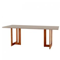 Mesa para Sala de Jantar Patros 180cm Madeira com Vidro Moderna Mobília