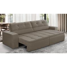 Sofá Retrátil e Reclinável 2 lugares 1,50m com Molas Stella Suede Capuccino Adonai Estofados