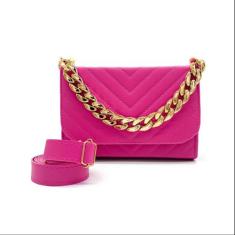 Bolsa Clutch Festa Haldrys Detalhes Alça Dourada Fixa e Alça Removivel