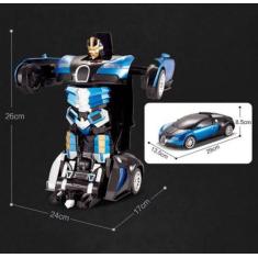 Brinquedo carrinho Transformes gira 360 com luz e som recarregável . -