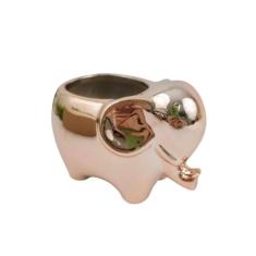 Vaso Decorativo Cachepot Elefante Cobre Rose Gold 8X11X8Cm