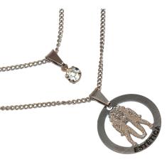 Colar Duplo Minha Profissão Estética Beleza Aço Inox.