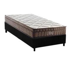 Cama Box Solteiro: Colchão Ortopédico D Angelis Anjos D28 / AG65 Anjos Star + Base crc Suede Black (88x188)