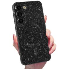 MINSCOSE Capa de celular magnética neon para Samsung Galaxy S23 Plus [compatível com Magsafe], linda capa brilhante com glitter, fina, à prova de choque, para mulheres e meninas para Samsung Galaxy