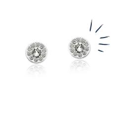 Brinco Spot Light Crystals Com Revestimento Em Prata