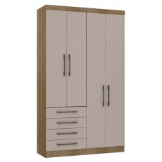 Guarda Roupa Modulado Eucamoveis Paris 4 Portas 4 Gavetas Avela/cinammon