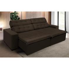 Sofá Retrátil e Reclinável 2,30m Suede Marrom Café Magno - Sofá Casa