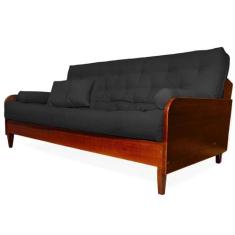 Sofá Cama Paris II Sarja em Madeira Maciça Cor Imbuia - R9 Design Futo