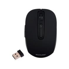 Mouse Sem Fio Preto Bateria Recarregável  Multilaser MO277