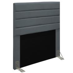Cabeceira Cama Box Solteiro 90CM Rubi D10 Suede Cinza - Mpozenato