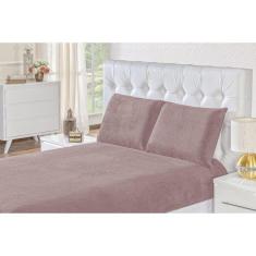 Jogo De Cama Biasoft Solteiro 2 Peças Manta Flannel Rosê