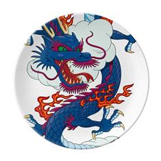 Prato de porcelana chinesa padrão de nuvem de dragão chinês decorativo salver louças de jantar