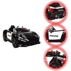 Carrinho Elétrico de Polícia 12V com carregador e controle remoto Bang Toys Ferrari Sport