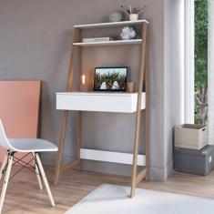 Escrivaninha Estante para Escritório com 1 Gaveta Branco/Montana