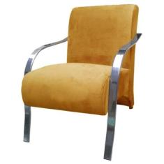 Poltrona Venus 1 Lugar Braço Aluminio - D Salla, Amarelo