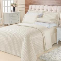 Kit Top Line Cobre Leito Queen 180 Fios + Jogo de Lençol - 7 Peças Mar