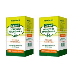 Kit 02 Cloresil Cloreto Magnésio P.A 500Mg 100 Cápsulas - Maxinutri