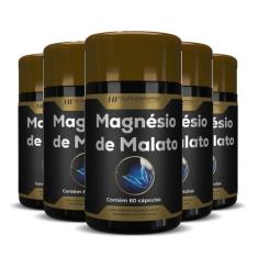 5x MAGNÉSIO DE MALATO PREMIUM 60 CAPS HF SUPLEMENTOS