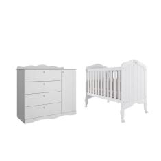 Berço e Cômoda Provençal Encanto Permobili MDF