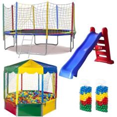 Cama Elástica Pula Pula 3,05m Resistente + Piscina de Bolinhas Oitavad