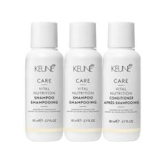 Kit Keune Care Vital Nutrition Shampoo e Condicionador 80ml (3 produto