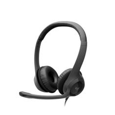 Fone de ouvido headset com fio usb logitech h390 preto