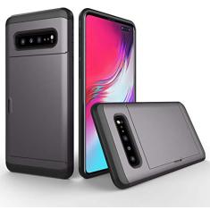 SORAKA Capa para Samsung Galaxy S10 5G com porta-cartões Capa para carteira Capa blindada para Samsung Galaxy S10 5G Capa para PC TPU de camada dupla Capa à prova de choque