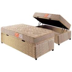 Cama Box Baú Solteiro: Colchão Espuma D33 Paropas Pasquale + Base CRC 