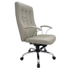 Cadeira Presidente Base Cromada Linha Paris Cinza