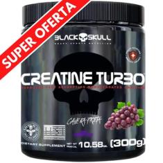 Creatina em Pó Monohidratada Turbo Black Skull 300g Creatine Caveira P