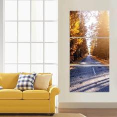 Quadro Decorativo Sala Corredor Floresta Árvores Vertical