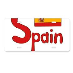DIYthinker Placa de carro com bandeira nacional da Espanha em aço inoxidável para decoração de carro