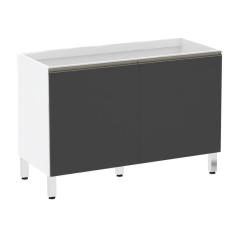 Balcão De Pia Sem Tamp 120cm Branco Com Preto Txt