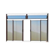 Janela Plus 4 Folhas com Bandeira Vidro Reflex 120cm x 150cm Brimak Mix Corten