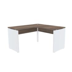 Mesa Em L P/ Escritório 155X155 Pandin P25 - Walnut/Branco
