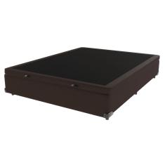 Cama Box com Baú Casal Marrom de Madeira 138cm KazaMix