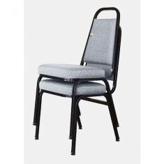 02 Cadeiras Empilhável Para Hotelaria Linha Hotel Jersey Cinza
