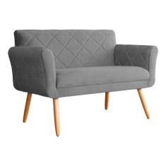 Sofá Namoradeira 02 Lugares Isabela Linho Cores - DS Estofados, Cinza