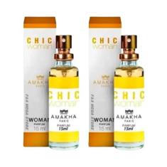 Kit 2 Perfume Chic Woman Amakha Paris Feminino Bolso Bolsa