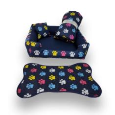 caminha pet cama pra cachorro médio até 12kg  kit pet cama +edredom e 