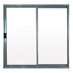 Janela de Alumínio Brilhante Vitro de Correr 2 Folhas Sem Grade Hale E