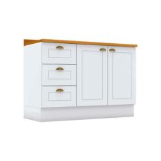 Balcão de Cozinha Modulado p/ Pia c/ Tampo Americana c/ 2 Portas e 3 G