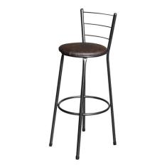 Banqueta Alta Para Cozinha Epoxi Craqueada Assento Estofado - Lamar De