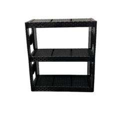 Estante Ratan Preta Prime 03 Prateleiras