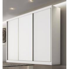 Guarda Roupa Casal 3 Portas 8 Gavetas - Diamond-Branco - Móveis Novo Horizonte