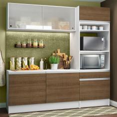 Cozinha Compacta Topazio Pop com Armário Branco Rustic