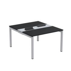 Mesa Plataforma Dupla Com Pé De Aço Para Coworking 110x140-2p Pdc11-14-2p Preto-cinza