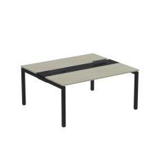 Mesa Plataforma Dupla Com Pé De Aço Para Coworking 160x140-2p Pdc16-14-2p Nogueira Casblanca-preto